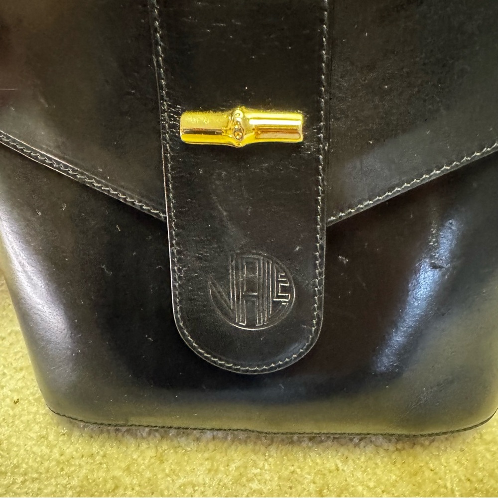 Vera‎ Pelle Black Leather Shoulder Bag - Picture 2 of 11